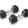 D2200.25 Rubber Hex Dumbbells/Weights 25kg (pair) (Pivot) Brand