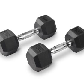 D2200.25 Rubber Hex Dumbbells/Weights 25kg (pair) (Pivot) Brand